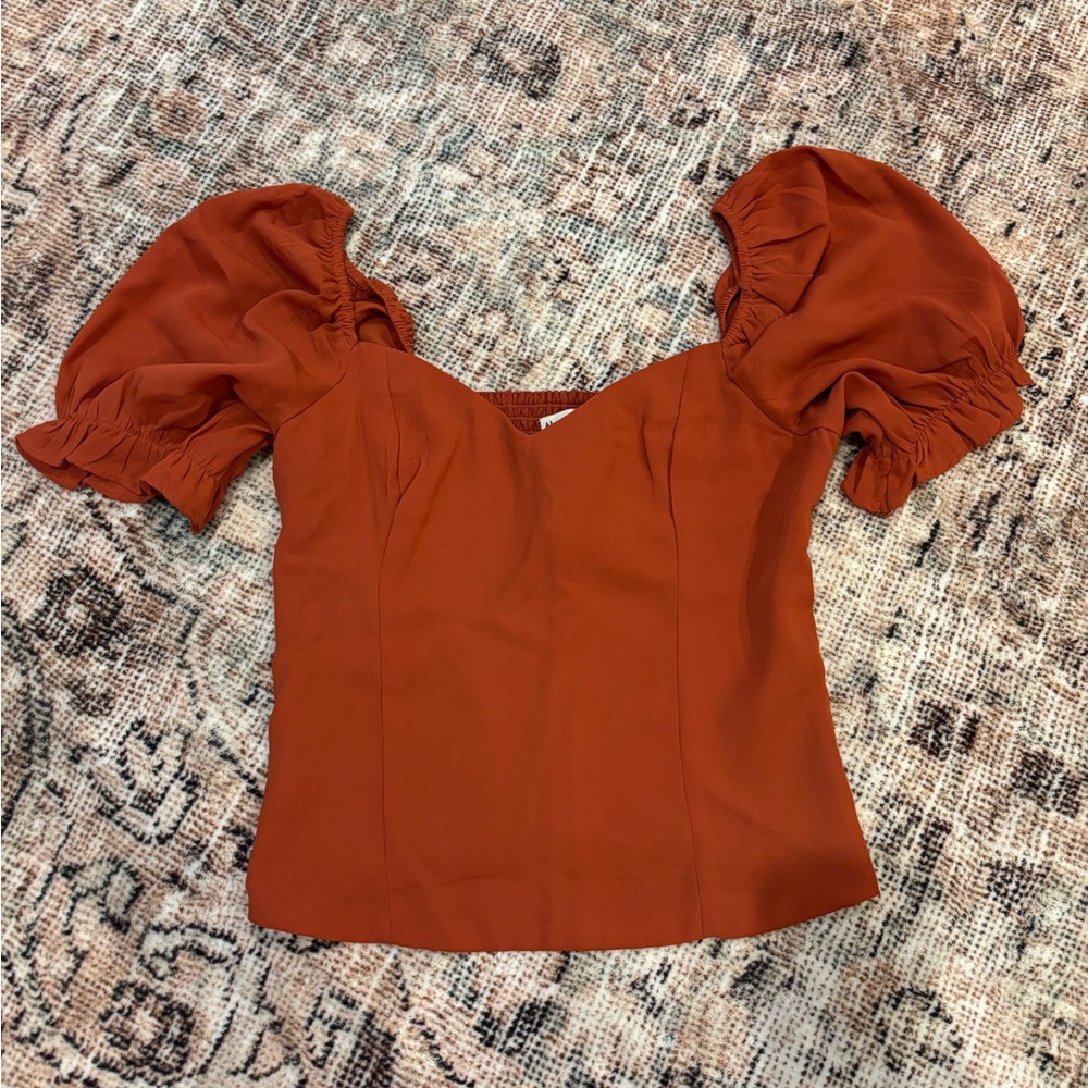 Abercrombie & Fitch Terracotta Puff Sleeve Blouse